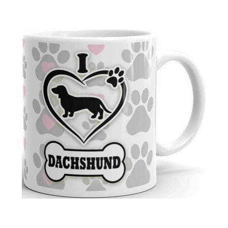 

15 oz Dachshund Gift Lover Dog Paw Prints Mom Dad Owner Doxie Breed Weiner Coffee Mug
