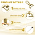 thumbnail image 3 of Uxcell Swivel Clasps Hook, ID Detachable Snap Hook with Screwdriver Gold 3/4 Inch, 3 of 7