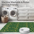 thumbnail image 5 of ODIKA 4'x6' Machine Washable Non-Slip Area Rug, Mystic Serpent Design with Interwoven Snake Bodies and Ornate Detailing High Traffic Rug with Pad, Green, 903213, 5 of 8