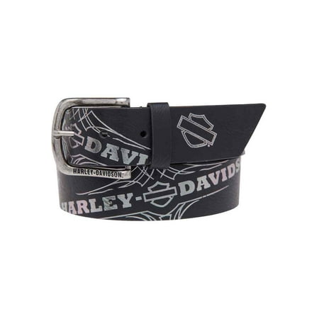 Women's Mirage Foil Printed Belt, Genuine Leather HDWBT11024-BLK, Harley (The Best Harley Davidson For Beginners)