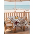 thumbnail image 2 of Outdoor Tablecloth with Umbrella Hole for Patio/Picnic/Party/Camping, Vintage Farmhouse Waterproof Table Cloth Rectangle Table Cover Washable, Brown Country Star Berries Wooden Grain (60"x 120"), 2 of 8