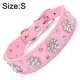 thumbnail image 2 of Collar de perro y gato con diamantes de imitación y flores, collar brillante de cuero PU, 2 of 5