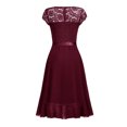thumbnail image 4 of Fankiway Robe Vintage en Dentelle à Manches Courtes pour Femmes Robe de Cocktail Robes Grande Taille en Solde Robes d'Été pour Femmes Manches Courtes, 4 of 5