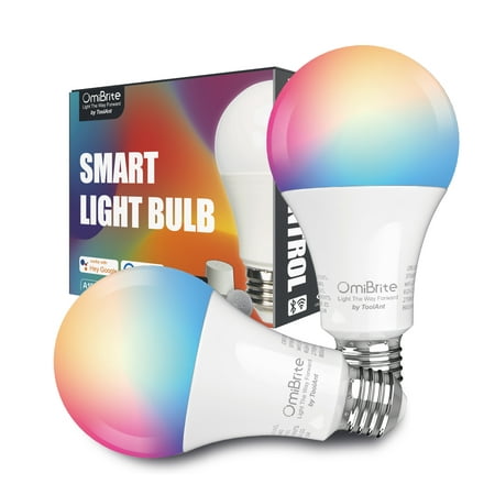 Smart WiFi Alexa Light Bulb,Color Changing Bulbs Works with Alexa, Echo, Google Home & Siri, 2.4GHz WiFi Only, No Hub Required, A19 E26 Multicolor (2 Pack)