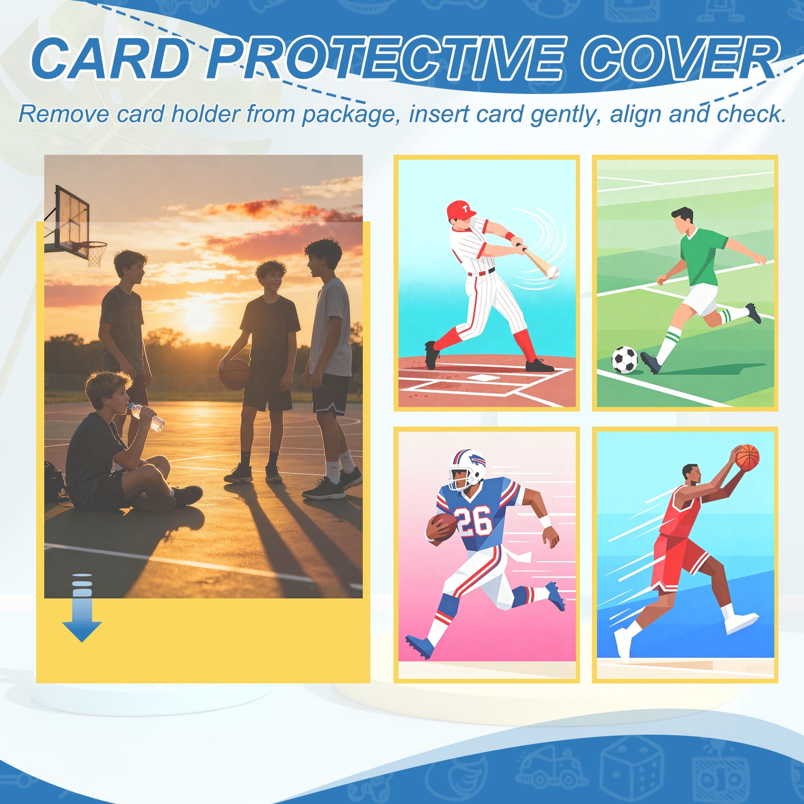 Uxcell Matte Card Sleeves, Trading Card Sleeves Deck Protectors Perfect for Trading Cards & Baseball & Sports & Magic Gathering & Magic Game Cards (Black/White/Red, 300 Pcs)