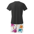 thumbnail image 5 of Cmfcve Men's Summer Short Sets Plus Size Hawaiian Print Top Sets Drawstring Short Sleeve Beach Sets with Pocket, 5 of 5