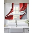 thumbnail image 5 of Abstract Stitching Sheer Curtains 45 Inches Long 2 Panels Red White Water Ripple Gradient Light Filtering Semi Sheer Window Curtains Drapes for Bedroom Living Room 52"x45", 5 of 7