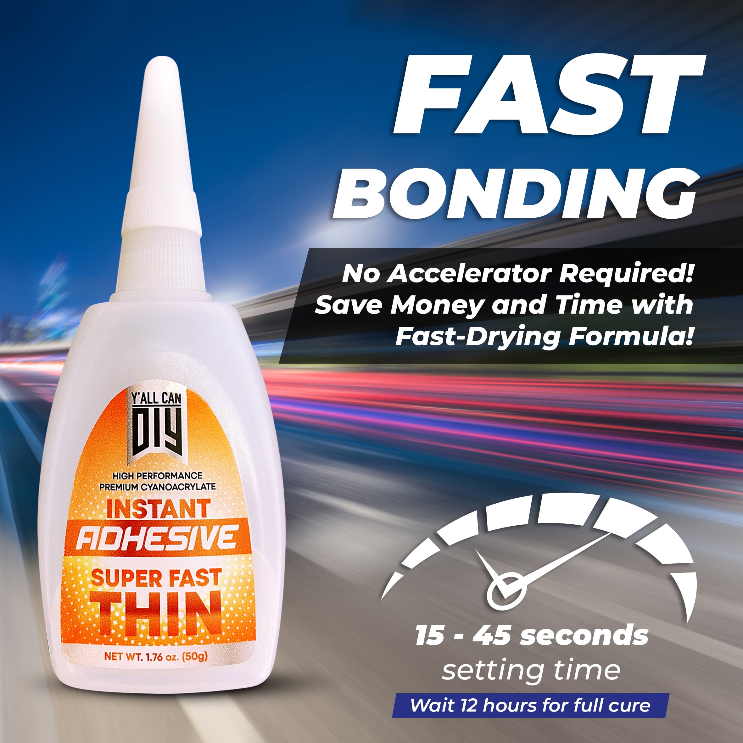 Thin CA Glue, Fast Drying Super Glue (4 Pack, 1.76 oz) for Woodworking, Crafts & Repairs