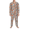 thumbnail image 3 of Balery Vintage Blue Fox Family A Pattern Pajama Sets for Men Long Sleeve 2 Piece Sleepwear Loungewear Sets Soft PJ's with Pockets Long Sleeve Comfy Pj Sets-XX-Large, 3 of 7