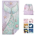thumbnail image 1 of Toalla de playa Eunzel Kids de microfibra con forma de cola de sirena, 152 x 76 cm, 1 of 6