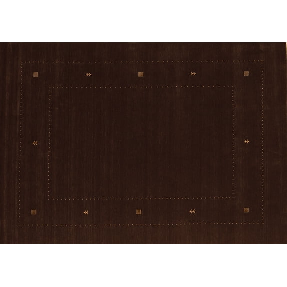 Ahgly Company Indoor Rectangle Abstract Orange Contemporary Area Rugs, 4' x 6'