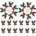 thumbnail image 1 of Picks Florales Navideños Artificiales YGbridge 50pcs Conos de Pino y Bayas de 9 cm, 1 of 8