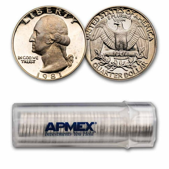 1981-S Type-II Washington Quarter 40-Coin Roll Proof