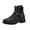 Black, variant on Fesfesfes Faux-Leather Boots for Women Winter Short With Round And Low Heels And Solid Metal Belt Buckles 9(42)