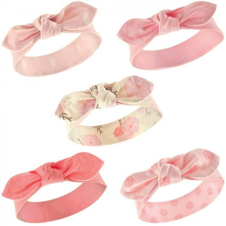 UPC: 0660168514001 | Hudson Baby Infant Girl Cotton Headbands 5pk Boho Flower 0-24 Months