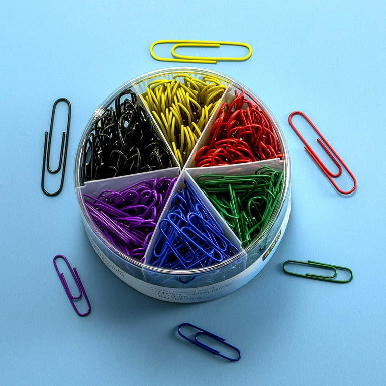 Paper Clips, 28mm Paper Clips & 50mm Large Paper Clips Assorted Size,  Durable and Rustproof Coloured Paper Clips, Coated Metal Paper Clip Great  for