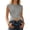 Grey, variant on Women's Twist Front Sleeveless Crop Top, Cross Tie Back Slim Fit Casual Summer Polyester Tee for Daily Beach & Street Style, 1PC, S-XXXL