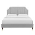 thumbnail image 6 of Modway Sienna Performance Velvet Queen Platform Bed in Light Gray, 6 of 10