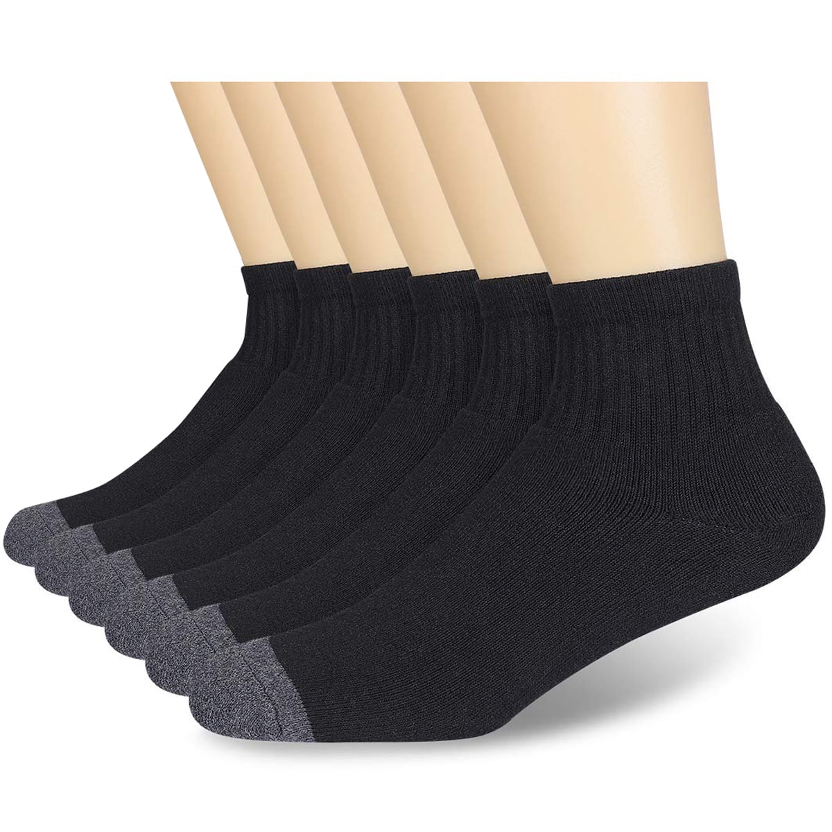 COOPLUS Mens Ankle Socks Athletic Running Socks Men Low Cut Cushioned ...