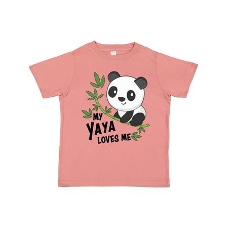 

Inktastic My Yaya Loves Me- cute panda Gift Toddler Boy or Toddler Girl T-Shirt