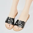 thumbnail image 5 of Ataiwee Women's Flat Slide Sandals - Casual Ladies Round Slip-On Cross Strap Summer Sandals., 5 of 5