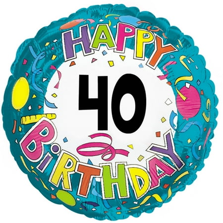 Happy Birthday 40 Mylar Balloon, each - Walmart.com