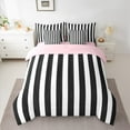thumbnail image 2 of jejeloiu White Black Stripe 7-Piece Twin Bedding Sets,Modern Geometric Line Bedding Comforter Set,Minimaliat Stripes Desgin Sheet Sets For Girls Boys,Super Cozy Room Decor Reversible, 2 of 8