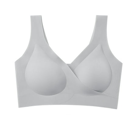 

Womens Nursing Bras Clearance Bib Pants Coverall Front Buckle Steel Ring Free Breathable Undershirts Sport Bras Gray Xxl