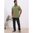 thumbnail image 2 of DARING DIVA Men's Linen Chest Pocket Short Sleeve Casual Hawaiian Shirts M Olive Green, 2 of 7