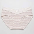 thumbnail image 2 of FAIWAD Womens Stripe Underwear V-Waist Breathable Seamless Panties Stretch Hipster Cotton Crotch Briefs, 2 of 3