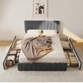thumbnail image 3 of Zocalo Base de Cama  Full Size | Cama con Almacenamiento, Respaldo Ajustable y 4 Cajones | Gris oscuro, 3 of 9
