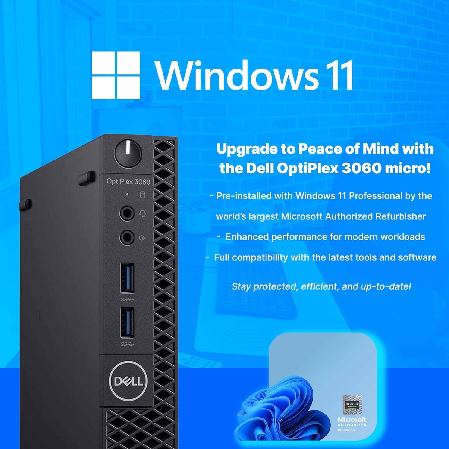 Restored Dell Optiplex 3060 Micro PC | Windows 11 Pro | Intel i5-8500 | 16GB RAM + 500GB SSD | 5G WiFi + BT | Mini Desktop Computer (Refurbished)