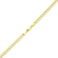 thumbnail image 3 of LOVEBLING 10K Yellow Gold Solid Pave Two-Tone Curb Chain Bracelet (4.5mm 8"), 3 of 4