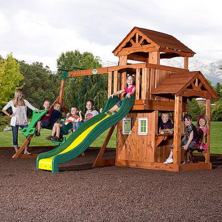 Backyard Discovery Tanglewood Cedar Wooden Swing Set  Walmart.com