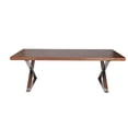 thumbnail image 2 of Benjara Rix 87" Dining Table- X Chrome Legs- Walnut Brown Rectangular Wood Top, 2 of 6