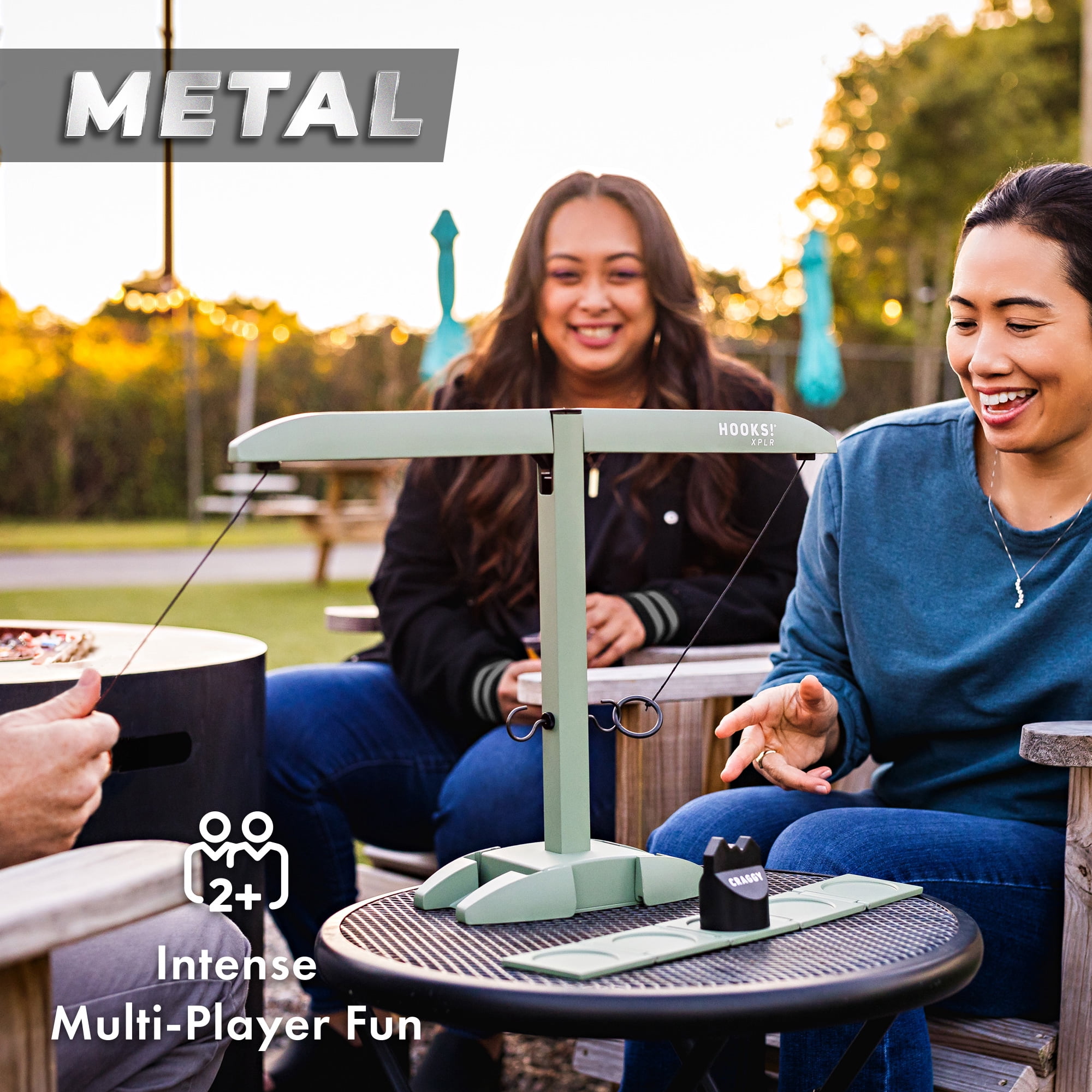 HOOKS! XPLR - Portable Metal Head to Head Ring Toss Game