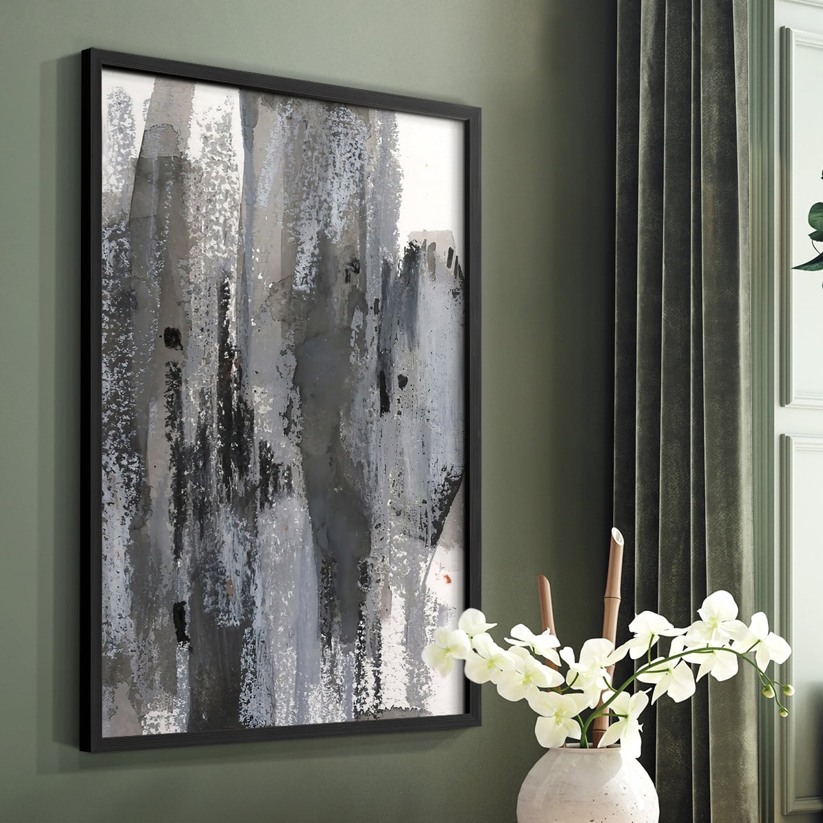 Loft Pastel III Framed Print in Black Solid Wood Framed Print No Nail Hanging