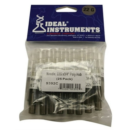 NEOGEN CORPORATION Livestock Injection Needles, Disposable, 3/4-In. Poly Hub, 22-Ga., 25-Pk. 9392