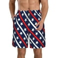 thumbnail image 2 of Uemuo Patriotic Star Pattern Men's Swim Trunks Hawaiian Beach Bathing Suit Swimsuits Beach Quick-Dry Shorts with Pockets-XX-Large, 2 of 9