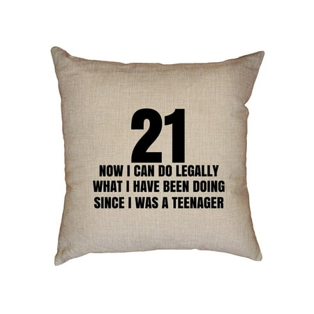 21 Birthday Can Do Legally Since Teenager Decorative Linen Throw