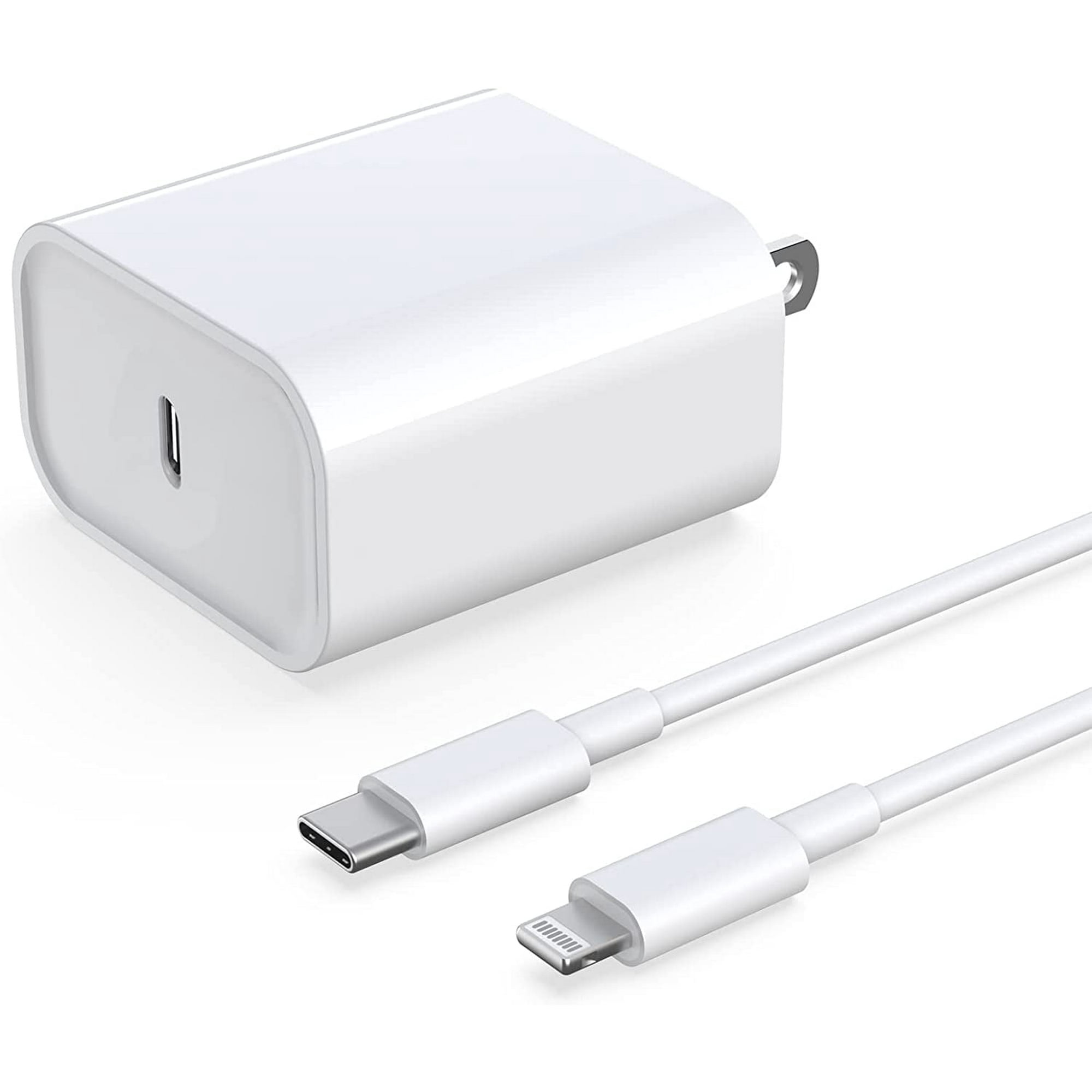 Qzgyoool 20W USB-C Fast Charger Set, 2 Wall Charger Blocks with 2 6FT USB-C to Lightning Cables, Compatible with iPhone 14/13/12/11/XR/XS/X/8 and Lightning-Port iPad, White