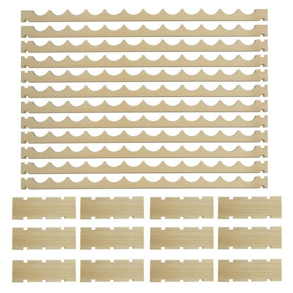 CZMDZH 6 Tier Premium Wood Wine Rack Storage Stand Capacity Stackable Storage Display Shelf Floor Freestanding Wine Cabinet