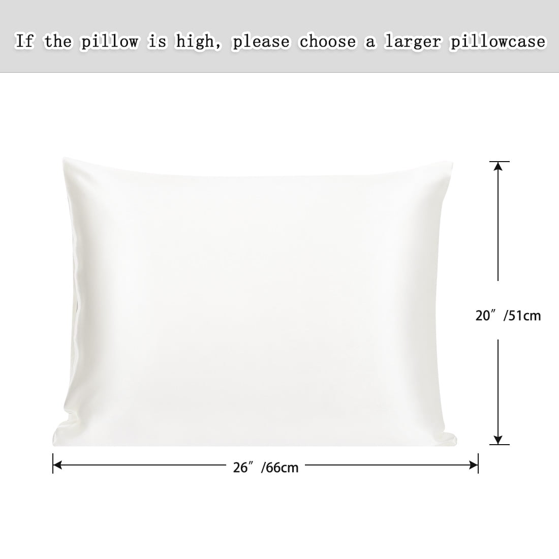 Unique Bargains 1 Piece 22 Momme 100% Silk Pillowcase White Standard