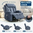 thumbnail image 2 of Oversized 360° Swivel Rocker Recliner Chair with Heat & Massage for Adults – 3-Position Adjustable Single Sofa, Remote Control, 2 Side Pockets, Cup Holders, USB Ports – Living Room Lounge Chair, 2 of 8