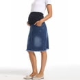 thumbnail image 2 of Hxshgdsn Womens Maternity Casual Jean Skirt With Pockets Hem High Waist Fake Denim Pregnancy Clothes Blue 2Xl, 2 of 7