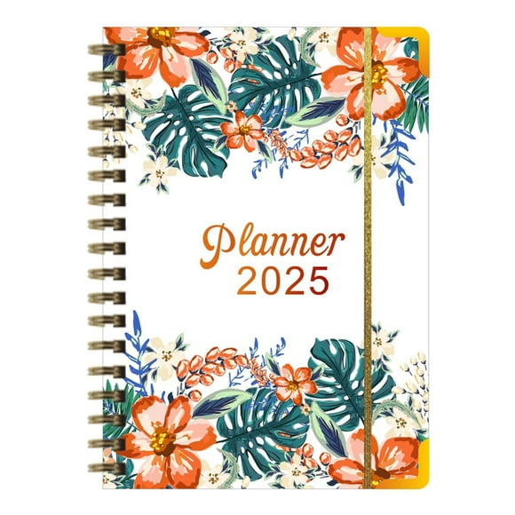 Notebooks, Furenl 2025 Planner January 2025 December 2025 6.1" X 8.6" with Tabs Flexible Hardcover Thick Paper Strong Double Wire Binding Holiday Calendar Diary Note, 2025 Notepad 1
