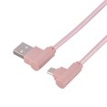 thumbnail image 3 of Cable trenzado Micro USB 2.0 de ángulo recto de 90 grados de 1 m para carga y sincronización de datos, color rosa, 3 of 4