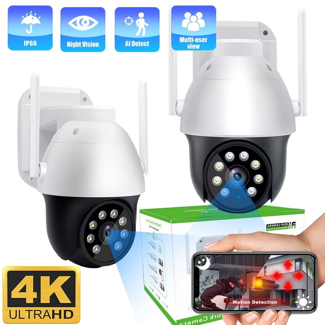Cámara de vigilancia 4K de 8MP para exteriores, Monitor de protección de seguridad para el hogar, impermeable, CCTV externo, IP, Webcam, seguimiento automático de 360 °