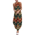 thumbnail image 2 of SMihono Robe Maxi Bohème d'Été pour Femmes Grande Taille Robe d'Été Décontractée Sans Manches Col Halter Jupe à Bretelles Fendue Robe Maxi Imprimée Robe de Plage, 2 of 4