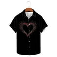 thumbnail image 5 of BiZtdJrK 90 Percent Off Clearance Sale Short Sleeve Shirts for Men, 2025 Valentine's Day Gift Cute Print Loose-Fit Lapel Hawaiian ShirtBig and Tall Beach Blouse Multicolor 4XL, 5 of 6